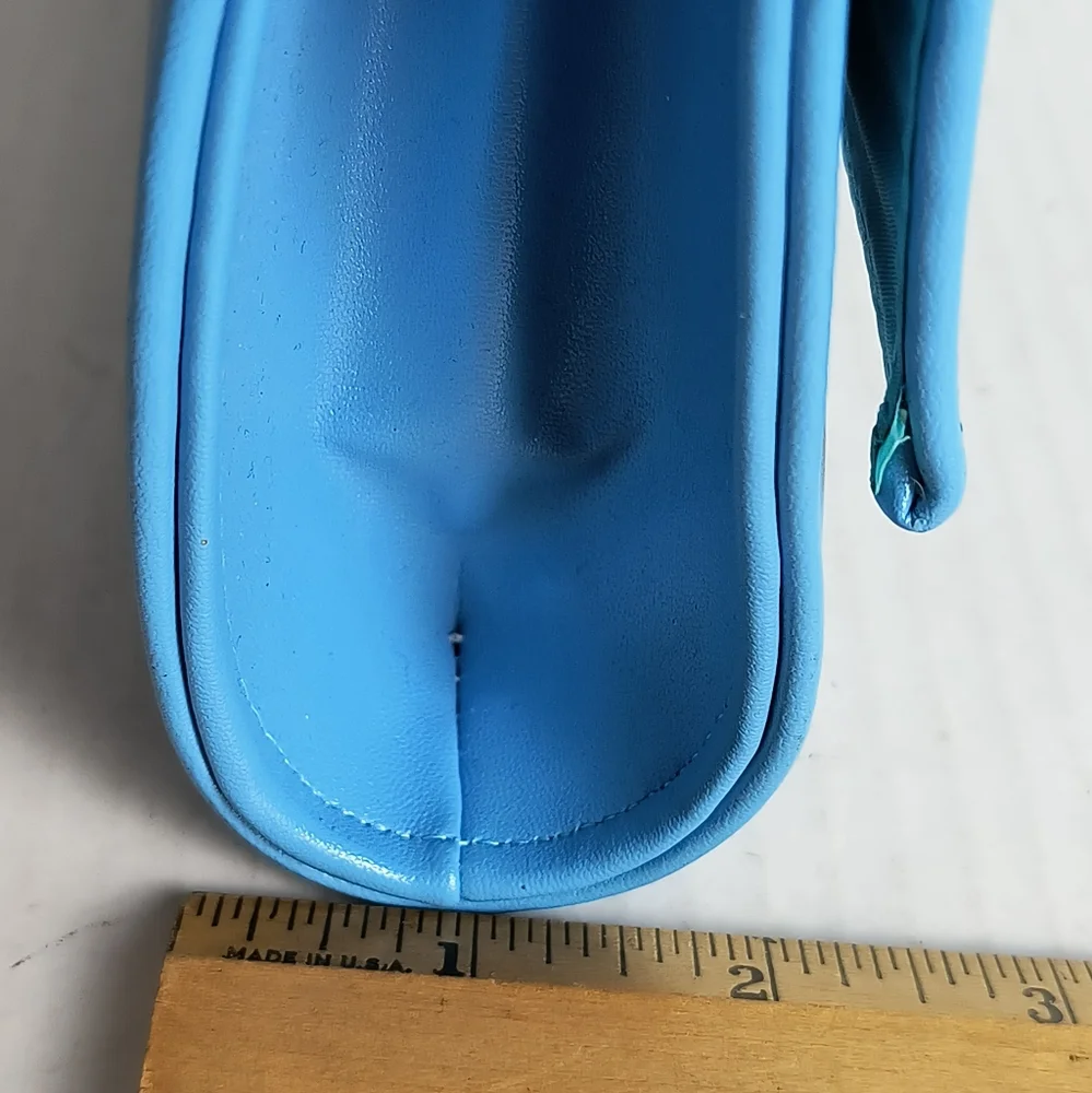 Evening Clutch Bag Snap Button Cocktail Party Casual Blue Sky